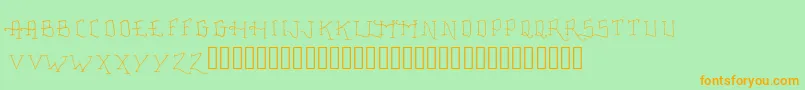 FancyTattooScript-Schriftart – Orangefarbene Schriften auf grünem Hintergrund