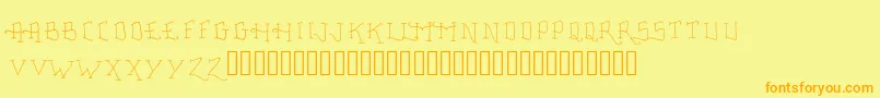 Police FancyTattooScript – polices orange sur fond jaune