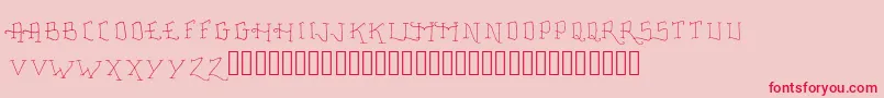 フォントFancyTattooScript – ピンクの背景に赤い文字