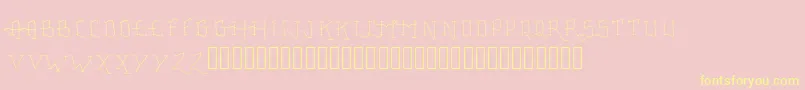 FancyTattooScript Font – Yellow Fonts on Pink Background