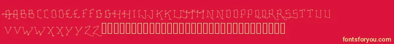 FancyTattooScript Font – Yellow Fonts on Red Background
