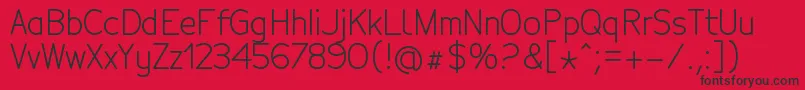 TecnicoRegular-Schriftart – Schwarze Schriften auf rotem Hintergrund