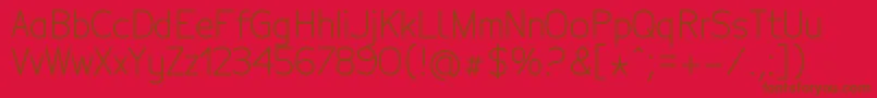 TecnicoRegular-Schriftart – Braune Schriften auf rotem Hintergrund