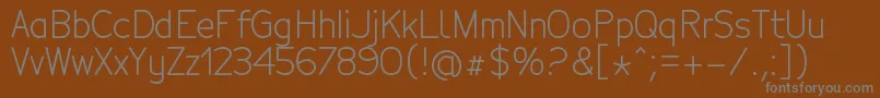 フォントTecnicoRegular – 茶色の背景に灰色の文字