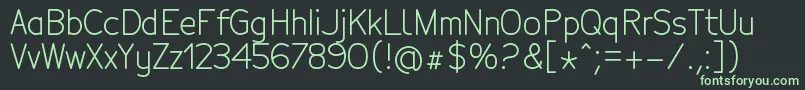 フォントTecnicoRegular – 黒い背景に緑の文字