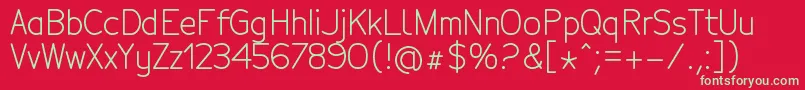 TecnicoRegular Font – Green Fonts on Red Background