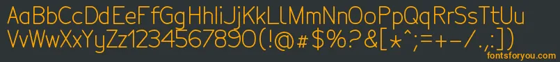 フォントTecnicoRegular – 黒い背景にオレンジの文字
