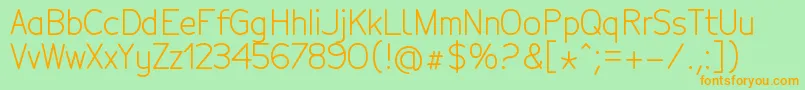 TecnicoRegular Font – Orange Fonts on Green Background