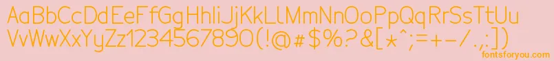 フォントTecnicoRegular – オレンジの文字がピンクの背景にあります。