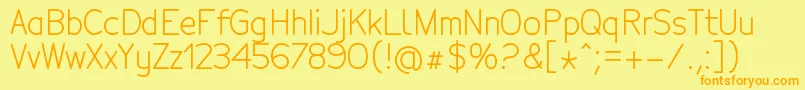 TecnicoRegular Font – Orange Fonts on Yellow Background