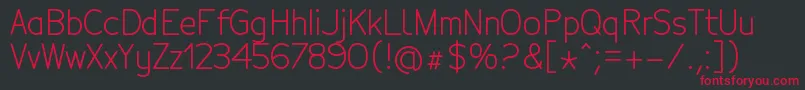 TecnicoRegular Font – Red Fonts on Black Background