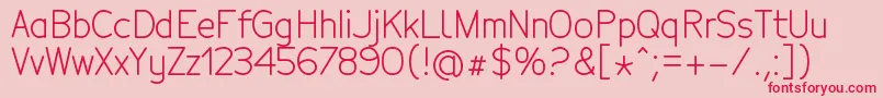 TecnicoRegular Font – Red Fonts on Pink Background