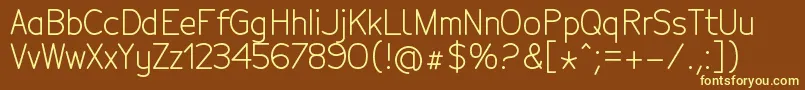 TecnicoRegular Font – Yellow Fonts on Brown Background