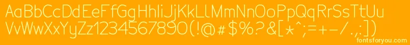 TecnicoRegular-fontti – keltaiset fontit oranssilla taustalla