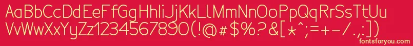 TecnicoRegular Font – Yellow Fonts on Red Background