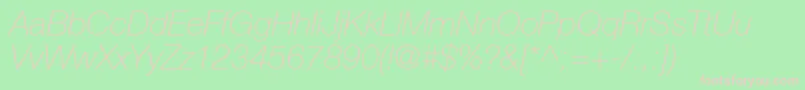 ContextRepriseThinSsiThinItalic Font – Pink Fonts on Green Background