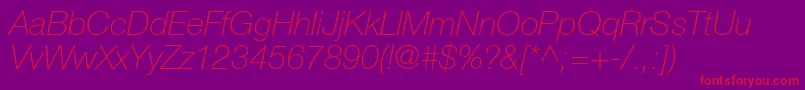 ContextRepriseThinSsiThinItalic Font – Red Fonts on Purple Background