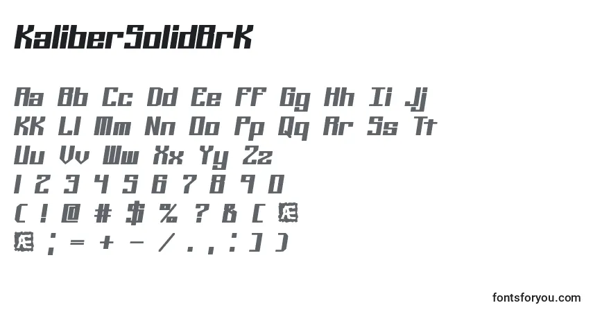 A fonte KaliberSolidBrk – alfabeto, números, caracteres especiais