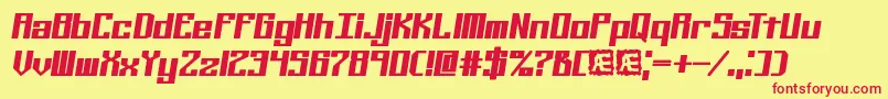 KaliberSolidBrk Font – Red Fonts on Yellow Background