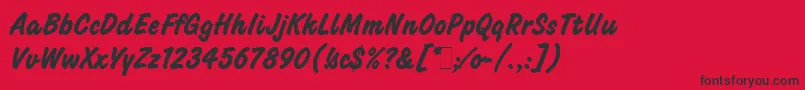 ChallengeBoldLetPlain.1.0 Font – Black Fonts on Red Background