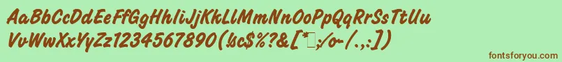 ChallengeBoldLetPlain.1.0 Font – Brown Fonts on Green Background