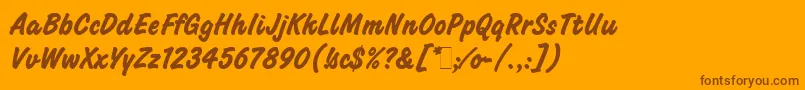 ChallengeBoldLetPlain.1.0 Font – Brown Fonts on Orange Background