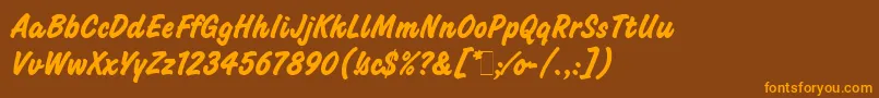 ChallengeBoldLetPlain.1.0 Font – Orange Fonts on Brown Background