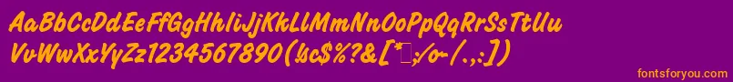 ChallengeBoldLetPlain.1.0 Font – Orange Fonts on Purple Background