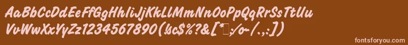 ChallengeBoldLetPlain.1.0 Font – Pink Fonts on Brown Background