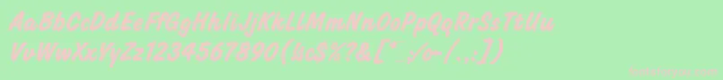 ChallengeBoldLetPlain.1.0 Font – Pink Fonts on Green Background