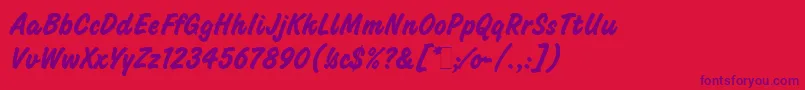 ChallengeBoldLetPlain.1.0 Font – Purple Fonts on Red Background