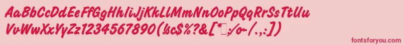 ChallengeBoldLetPlain.1.0 Font – Red Fonts on Pink Background