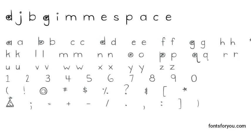 DjbGimmeSpace-fontti – aakkoset, numerot, erikoismerkit