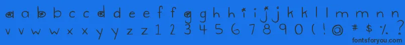 DjbGimmeSpace Font – Black Fonts on Blue Background