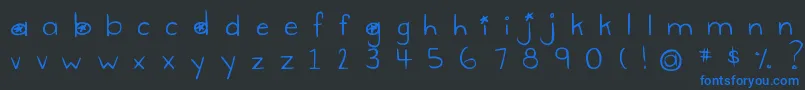 Fonte DjbGimmeSpace – fontes azuis em um fundo preto