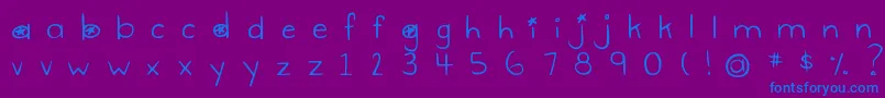 フォントDjbGimmeSpace – 紫色の背景に青い文字