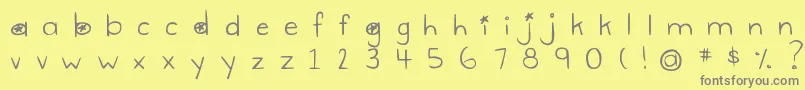 DjbGimmeSpace Font – Gray Fonts on Yellow Background