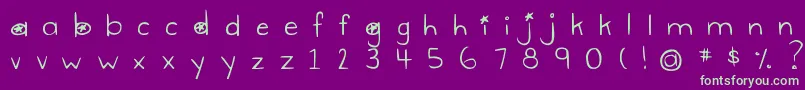 DjbGimmeSpace Font – Green Fonts on Purple Background