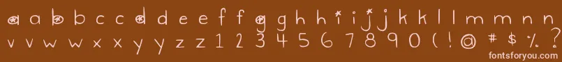 Czcionka DjbGimmeSpace – różowe czcionki na brązowym tle