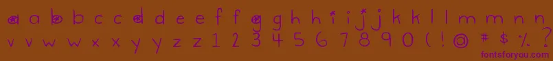 Czcionka DjbGimmeSpace – fioletowe czcionki na brązowym tle