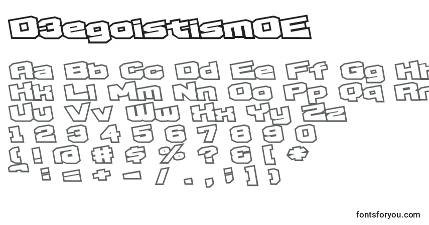 Fuente D3egoistismOE - alfabeto, números, caracteres especiales