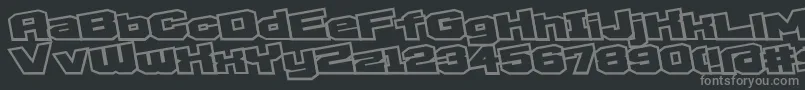 フォントD3egoistismOE – 黒い背景に灰色の文字