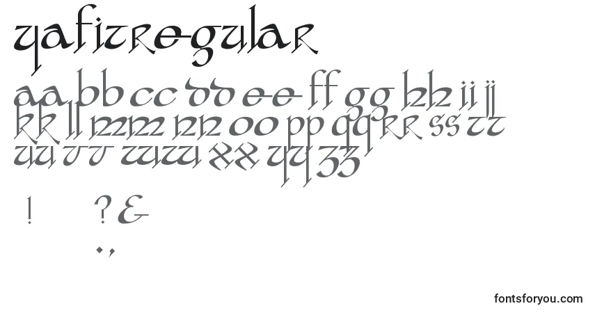Schriftart YafitRegular – Alphabet, Zahlen, spezielle Symbole