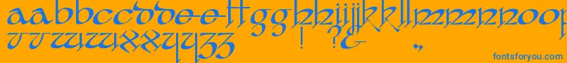 YafitRegular Font – Blue Fonts on Orange Background