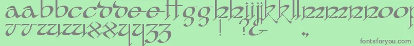 フォントYafitRegular – 緑の背景に灰色の文字