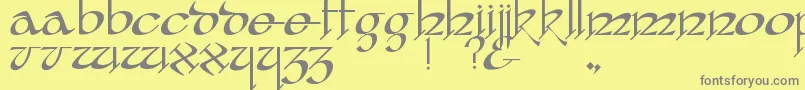 フォントYafitRegular – 黄色の背景に灰色の文字