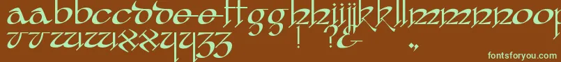 YafitRegular-Schriftart – Grüne Schriften auf braunem Hintergrund