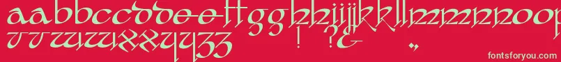 YafitRegular Font – Green Fonts on Red Background