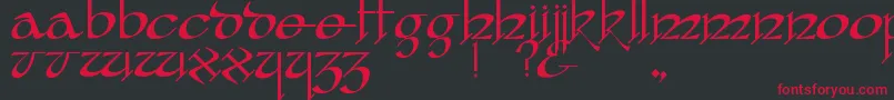 YafitRegular Font – Red Fonts on Black Background