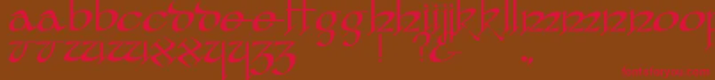 YafitRegular-Schriftart – Rote Schriften auf braunem Hintergrund